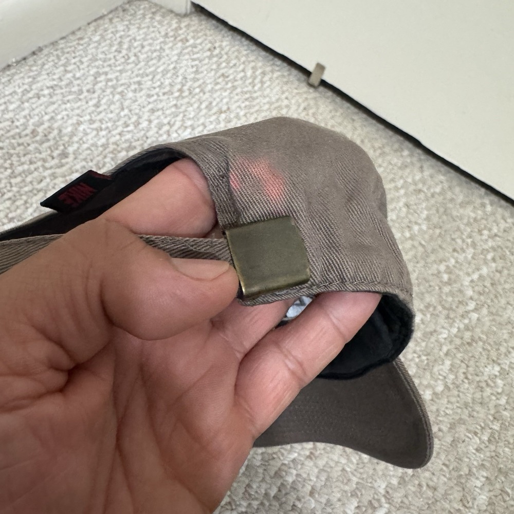 VTG 90s Nike Dad Hat Strapback Oval Swoosh Logo Preppy Cap Brown Y2K - Picture 7 of 12